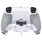 eXtremeRate White Rubberized Grip Remappable RISE 4.0 Remap Kit for PS5 Controller BDM 010 & BDM 020, Upgrade Board & Redesigned Back Shell & 4 Back Buttons for PS5 Controller - Controller NOT Included - YPFU6002