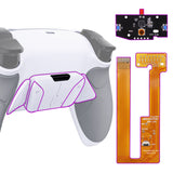 eXtremeRate Gray Rubberized Grip Remappable RISE4 Remap Kit for PS5 Controller BDM-030, Upgrade Board & Redesigned White Back Shell & 4 Back Buttons for PS5 Controller - Controller NOT Included - YPFU6002G3