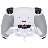 eXtremeRate Gray Rubberized Grip Remappable RISE4 Remap Kit for PS5 Controller BDM-030, Upgrade Board & Redesigned White Back Shell & 4 Back Buttons for PS5 Controller - Controller NOT Included - YPFU6002G3