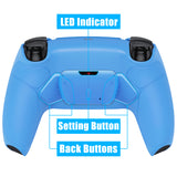 eXtremeRate Starlight Blue Rubberized Grip Remappable RISE 4.0 Remap Kit for PS5 Controller BDM 010 & BDM 020, Upgrade Board & Redesigned Back Shell & 4 Back Buttons for PS5 Controller - Controller NOT Included - YPFU6006