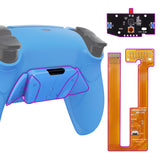 eXtremeRate Starlight Blue Rubberized Grip Remappable RISE4 Remap Kit for PS5 Controller BDM-030, Upgrade Board & Redesigned Starlight Blue Back Shell & 4 Back Buttons for PS5 Controller - Controller NOT Included - YPFU6006G3