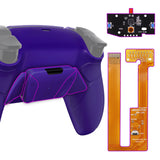 eXtremeRate Galactic Purple Rubberized Grip Remappable RISE4 Remap Kit for PS5 Controller BDM-030/040, Upgrade Board & Redesigned Galactic Purple Back Shell & 4 Back Buttons for PS5 Controller - Controller NOT Included - YPFU6007G3