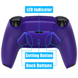 eXtremeRate Galactic Purple Rubberized Grip Remappable RISE4 Remap Kit for PS5 Controller BDM-030, Upgrade Board & Redesigned Galactic Purple Back Shell & 4 Back Buttons for PS5 Controller - Controller NOT Included - YPFU6007G3