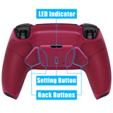 eXtremeRate Cosmic Red Rubberized Grip Remappable RISE4 Remap Kit for PS5 Controller BDM-030, Upgrade Board & Redesigned Cosmic Red Back Shell & 4 Back Buttons for PS5 Controller - Controller NOT Included - YPFU6008G3