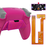 eXtremeRate Nova Pink Rubberized Grip Remappable RISE4 Remap Kit for PS5 Controller BDM-030/040, Upgrade Board & Redesigned Nova Pink Back Shell & 4 Back Buttons for PS5 Controller - Controller NOT Included - YPFU6009G3