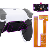 eXtremeRate Black Rubberized Grip Remappable RISE4 Remap Kit for PS5 Controller BDM-030, Upgrade Board & Redesigned White Back Shell & 4 Black Back Buttons for PS5 Controller - Controller NOT Included - YPFU6010G3