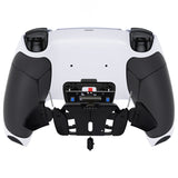 eXtremeRate Black Rubberized Grip Remappable RISE4 Remap Kit for PS5 Controller BDM-030/040, Upgrade Board & Redesigned White Back Shell & 4 Black Back Buttons for PS5 Controller - Controller NOT Included - YPFU6010G3