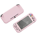 PlayVital Cherry Blossoms Pink Customized Protective Grip Case for Nintendo Switch Lite, Hard Cover Protector for Nintendo Switch Lite - 1 x White Border Tempered Glass Screen Protector Included - YYNLP005