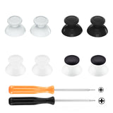 eXtremeRate Replacement 3D Joystick Thumbsticks, Analog Thumb Sticks with PH00 Screwdriver for Nintendo Switch Pro Controller - Black & White & Transparent & Transparent Black - ZKRM501