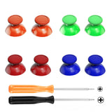 eXtremeRate Replacement 3D Joystick Thumbsticks, Analog Thumb Sticks with PH00 Screwdriver for Nintendo Switch Pro Controller -Red & Orange & Green & Blue - ZKRM503