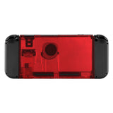 eXtremeRate Transparent Clear Red Console Back Plate DIY Replacement Housing Shell Case with Kickstand for Nintendo Switch Console - ZM502
