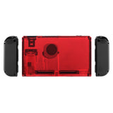 eXtremeRate Transparent Clear Red Console Back Plate DIY Replacement Housing Shell Case with Kickstand for Nintendo Switch Console - ZM502