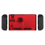 eXtremeRate Transparent Clear Red Console Back Plate DIY Replacement Housing Shell Case for NS Switch Console with Kickstand JoyCon Shell NOT Included - ZM502