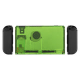 eXtremeRate Transparent Clear Green Console Back Plate DIY Replacement Housing Shell Case for NS Switch Console with Kickstand JoyCon Shell NOT Included - ZM503