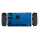 eXtremeRate Transparent Clear Blue Console Back Plate DIY Replacement Housing Shell Case for NS Switch Console with Kickstand JoyCon Shell NOT Included - ZM504