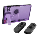 eXtremeRate Clear Atomic Purple Console Back Plate DIY Replacement Housing Shell Case with Kickstand for Nintendo Switch Console - ZM505