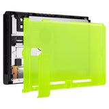 eXtremeRate Clear Lime Green Console Back Plate DIY Replacement Housing Shell Case for NS Switch Console with Kickstand - JoyCon Shell NOT Included - ZM511