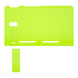 eXtremeRate Clear Lime Green Console Back Plate DIY Replacement Housing Shell Case for NS Switch Console with Kickstand - JoyCon Shell NOT Included - ZM511