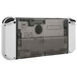 eXtremeRate Clear Black Console Back Plate DIY Replacement Housing Shell Case with Kickstand for Nintendo Switch OLED – Console and Joycon NOT Included - ZNSOM5005