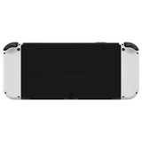 eXtremeRate Black Soft Touch Console Back Plate DIY Replacement Housing Shell Case with Metal Kickstand for Nintendo Switch OLED – Console and Joycon NOT Included - ZNSOP3006