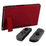 eXtremeRate Soft Touch Grip Red Console Back Plate DIY Replacement Housing Shell Case for Nintendo Switch Console with Kickstand - JoyCon Shell NOT Included - ZP302