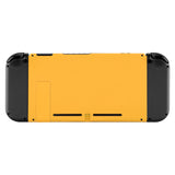 eXtremeRate Soft Touch Grip Caution Yellow Console Back Plate DIY Replacement Housing Shell Case for Nintendo Switch Console with Kickstand - JoyCon Shell NOT Included - ZP305