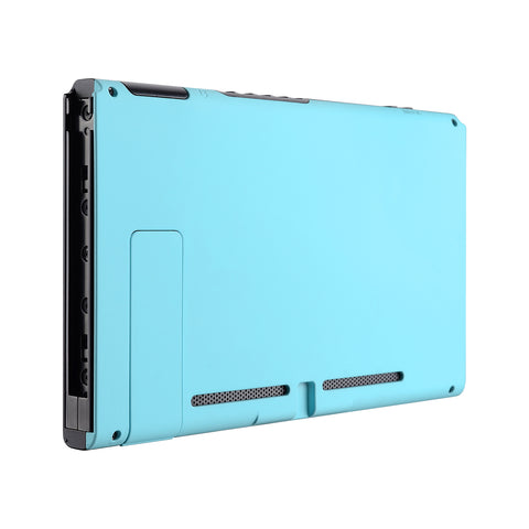 eXtremeRate Soft Touch Grip Heaven Blue Console Back Plate DIY Replacement Housing Shell Case for Nintendo Switch Console with Kickstand - JoyCon Shell NOT Included - ZP307