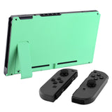 eXtremeRate Soft Touch Grip Mint Green Console Back Plate DIY Replacement Housing Shell Case for Nintendo Switch Console with Kickstand - JoyCon Shell NOT Included - ZP308