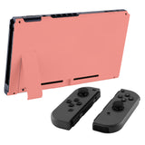 eXtremeRate Soft Touch Grip Coral Console Back Plate DIY Replacement Housing Shell Case for NS Switch Console with Kickstand – JoyCon Shell NOT Included - ZP317