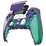eXtremeRate Chameleon Green Purple Touchpad Front Housing Shell Compatible with ps5 Controller BDM-010/020/030/040, DIY Replacement Shell Custom Touch Pad Cover Compatible with ps5 Controller - ZPFP3002G3