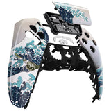eXtremeRate The Great Wave Pattern Touchpad Front Housing Shell Compatible with ps5 Controller BDM-010/020/030/040, DIY Replacement Shell Custom Touch Pad Cover Compatible with ps5 Controller - ZPFT1006G3