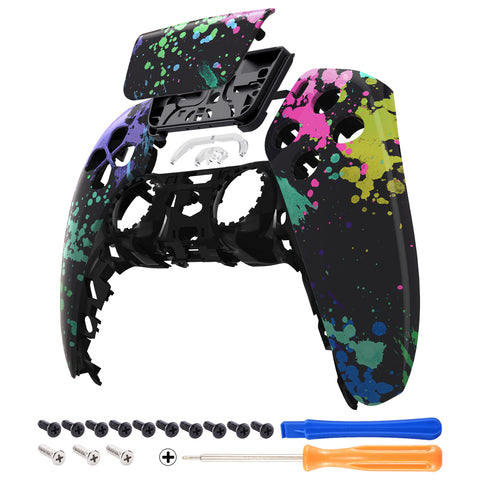 eXtremeRate Watercolour Splash Touchpad Front Housing Shell Compatible with ps5 Controller BDM-010/020/030/040, DIY Replacement Shell Custom Touch Pad Cover Compatible with ps5 Controller - ZPFT1042G3
