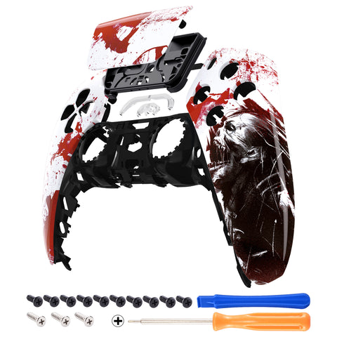 eXtremeRate Blood Zombie Touchpad Front Housing Shell Compatible with ps5 Controller BDM-010/020/030/040, DIY Replacement Shell Custom Touch Pad Cover Compatible with ps5 Controller - ZPFT1052G3