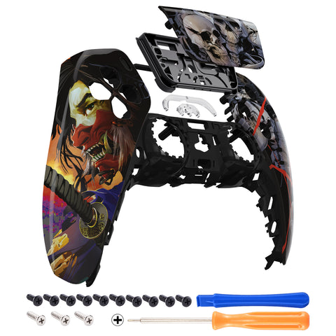eXtremeRate Ghost of Samurai Touchpad Front Housing Shell Compatible with ps5 Controller BDM-010/020/030/040, DIY Replacement Shell Custom Touch Pad Cover Compatible with ps5 Controller - ZPFT1059G3