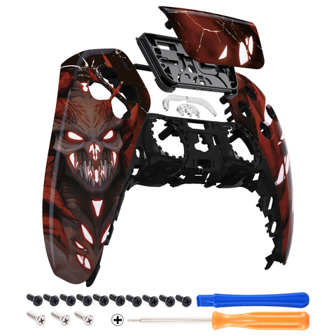 eXtremeRate Scarlet Demon Touchpad Front Housing Shell Compatible with ps5 Controller BDM-010/020/030/040, DIY Replacement Shell Custom Touch Pad Cover Compatible with ps5 Controller - ZPFT1060G3