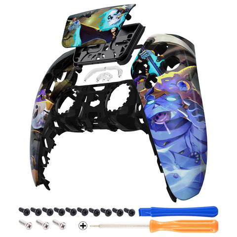 eXtremeRate Glow in Dark - Halloween Candy Night Touchpad Front Housing Shell Compatible with ps5 Controller BDM-010 BDM-020 BDM-030, DIY Replacement Shell Custom Touch Pad Cover Compatible with ps5 Controller - ZPFT1083G3