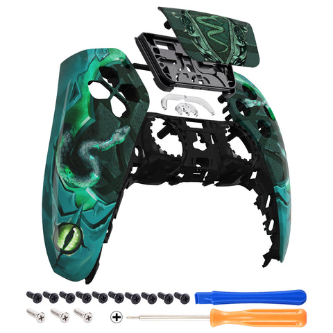 eXtremeRate Eye of the Serpent Touchpad Front Housing Shell Compatible with ps5 Controller BDM-010 BDM-020 BDM-030, DIY Replacement Shell Custom Touch Pad Cover Compatible with ps5 Controller - ZPFT1086G3