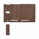 eXtremeRate Soft Touch Grip Wood Grain Console Back Plate DIY Replacement Housing Shell Case for Nintendo Switch Console with Kickstand-JoyCon Shell NOT Included - ZS201