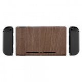 eXtremeRate Soft Touch Grip Wood Grain Console Back Plate DIY Replacement Housing Shell Case for Nintendo Switch Console with Kickstand-JoyCon Shell NOT Included - ZS201