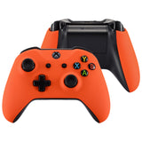 eXtremeRate Orange Front Shell Faceplate with Soft Grip Side Rail for Xbox One X & One S Controller - ZSXOFX02