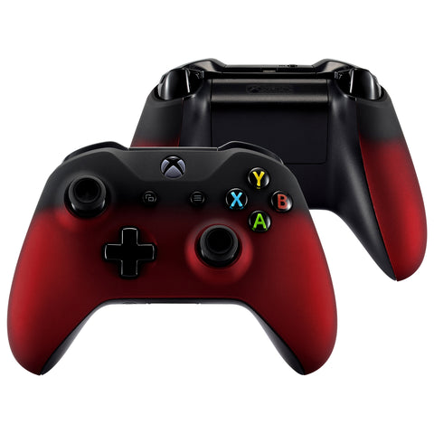 eXtremeRate Shadow Red Front Shell Housing Faceplates Back Panels for Xbox One X & One S Controller - ZSXOFX10