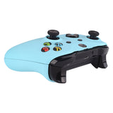 eXtremeRate Soft Touch Heaven Blue Top Shell Front Housing Faceplate Replacement Parts with Side Rails Panel for Xbox One X & One S Controller (Model 1708) - ZSXOFX13