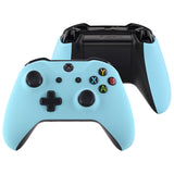 eXtremeRate Soft Touch Heaven Blue Top Shell Front Housing Faceplate Replacement Parts with Side Rails Panel for Xbox One X & One S Controller (Model 1708) - ZSXOFX13