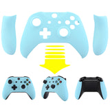 eXtremeRate Soft Touch Heaven Blue Top Shell Front Housing Faceplate Replacement Parts with Side Rails Panel for Xbox One X & One S Controller (Model 1708) - ZSXOFX13