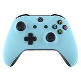 eXtremeRate Soft Touch Heaven Blue Top Shell Front Housing Faceplate Replacement Parts with Side Rails Panel for Xbox One X & One S Controller (Model 1708) - ZSXOFX13