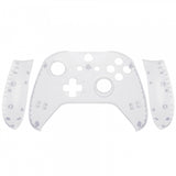 eXtremeRate Transparent Clear Top Shell Front Housing Faceplate Replacement Parts with Side Rails Panel for Xbox One X & One S Controller (Model 1708) - ZSXOFX15