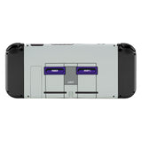 eXtremeRate Soft Touch Grip Classics SNES Style Console Back Plate DIY Replacement Housing Shell Case for Nintendo Switch Console with Kickstand  JoyCon Shell NOT Included - ZT103