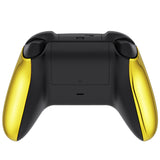 eXtremeRate Chrome Gold Replacement Handles Shell for Xbox Series X Controller, Custom Side Rails Panels Front Housing Shell Faceplate for Xbox Series S Controller - Controller NOT Included - ZX3D401