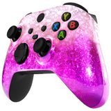 eXtremeRate Ice Flake Magenta Replacement Handles Shell for Xbox Series X / S Controller, Custom Side Rails Panels Front Housing Shell Faceplate for Xbox Core Controller - Controller NOT Included - ZX3D408