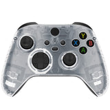 eXtremeRate Transparent Clear Replacement Handles Shell for Xbox Series X Controller, Custom Side Rails Panels Front Housing Shell Faceplate for Xbox Series S Controller - Controller NOT Included - ZX3M501